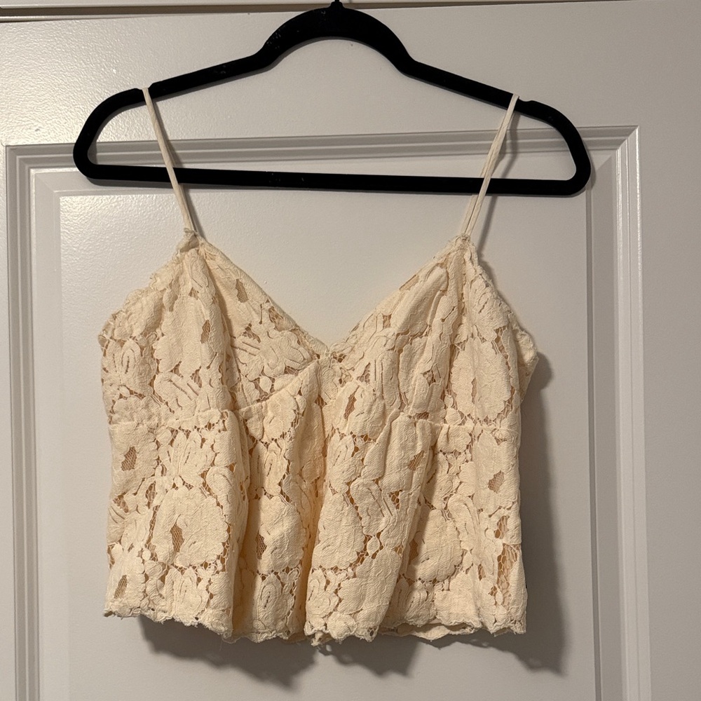 Lucky Brand Cream Lace Camisole